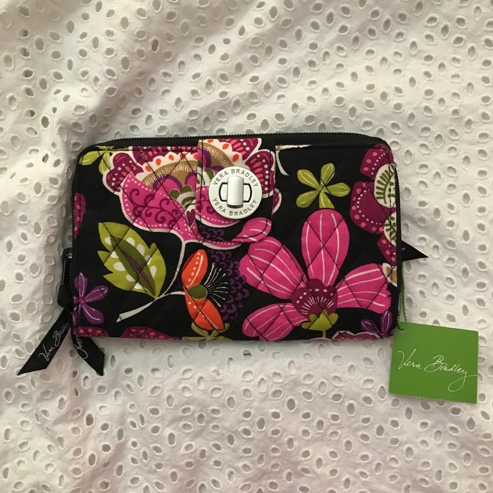 NWT Vera Bradley Turnlock Wallet Pirouette Pink